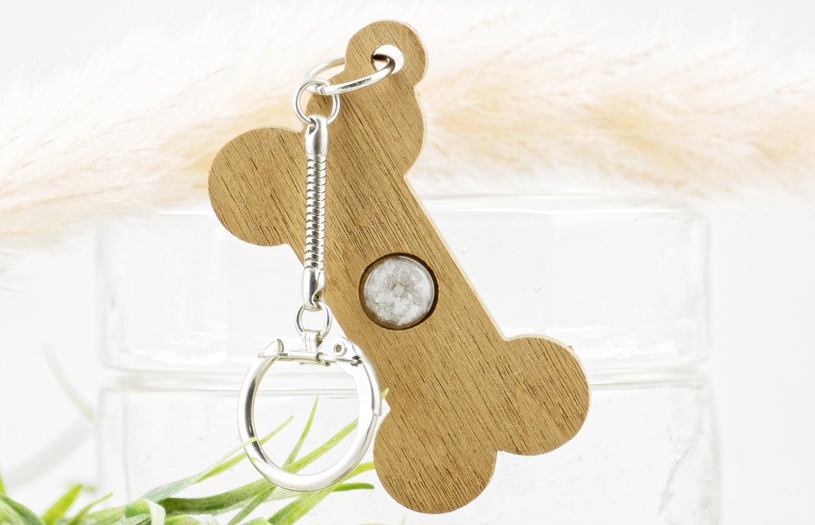 Porte-clefs Animal de compagnie avec cendres funéraires - La Meduse - Verre soufflé